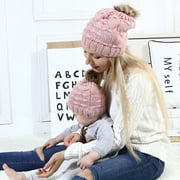 Mom Beanie Hat Cap Knitted hat Newborn Baby Knit Soild Cotton Blend Women Warm