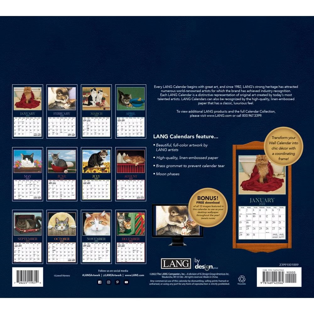 Shop Now Big Labels Small Prices LANG American CAT™ 2022 Wall Calendar