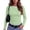 Cyan, variant on Women Fall Gingham Plaid Crewneck Long Sleeve Going Out Top Crew Neck Slim Fitted Knit Layering Basic Casual Tee Shirt