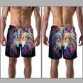 thumbnail image 3 of luoweisi Men's Beach Shorts Quick Dry Swim Trunks with Mesh Lining Wolf L, 3 of 5