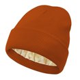thumbnail image 2 of Wutalume Satin Stitch Knit Beanie for Men and Women, Acrylic Winter Hat with Soft Silk-like Feel, Loose Fit Cuffed Warm Slouchy Hat,Ginger, 2 of 3
