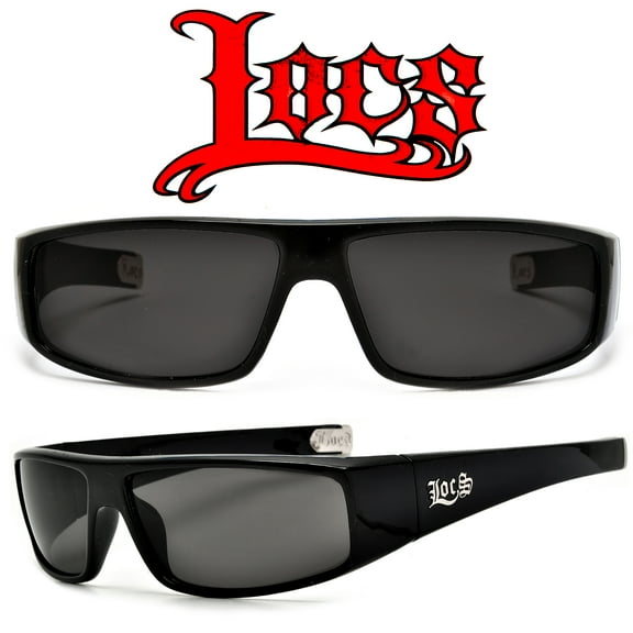 MENS LOCS OG GANGSTER LOWRIDER CHOLO DARK BLACK WRAP AROUND SHADES SUNGLASSES