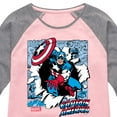 thumbnail image 3 of Marvel Captain America - Panels - Toddler and Youth Girls Shirt Tail Raglan, 3 of 5