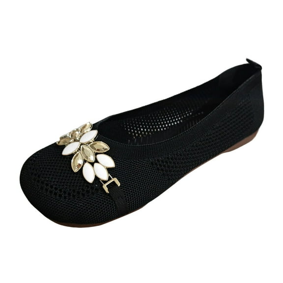 Sngxgn Women's Ballet Dress Flats — Comfortable, Slip On Flat Shoes for Casual, Dressy and Work(Black,37)