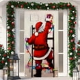 thumbnail image 1 of Adornos navideños, panel de puerta navideño, fondo decorativo para fotos de fiestas navideñas, adhesivo para puerta con ambiente navideño, 35,43 x 70,86 pulgadas, ancho de festival., 1 of 6
