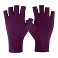 thumbnail image 3 of dianhelloya Half Fingers Gloves Super Soft Breathable Stretchy Friendly to Skin Ultra-Thin Block UV Spandex Summer Sunscreen Semi-Finger Riding Gloves B Purple, 3 of 8