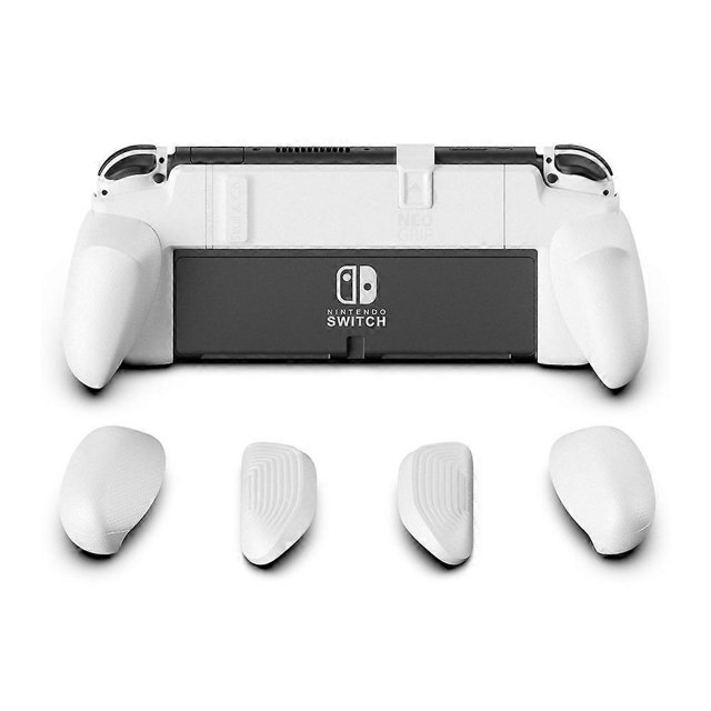 NeoGrip Bundle: Ergonomic grip with hard shell and interchangeable grips for Nintendo Switch OLED and regular models