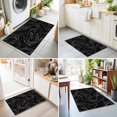 thumbnail image 4 of Entryway Rug 2'x3', Black Shark Kitchen Runner Rugs Non-Slip Carpet Mats, Black White Line Abstract Art Bedside Rugs Runners Washable Floor Carpet for Bathroom Laundry Room, 4 of 8