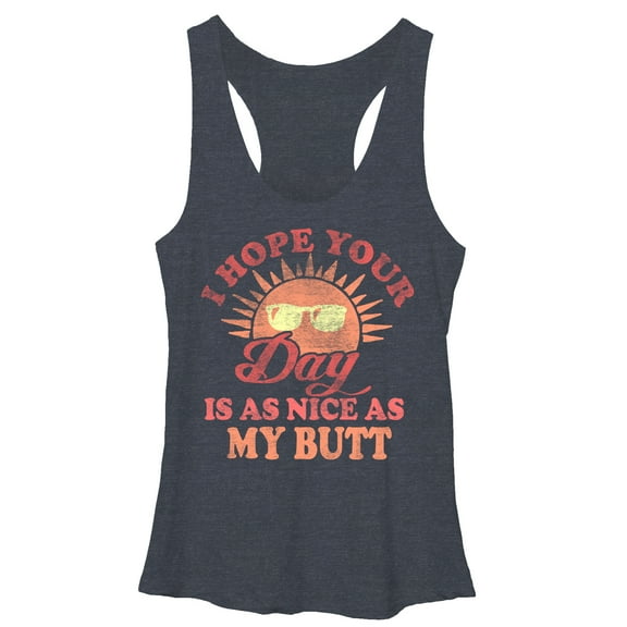 Women's CHIN UP I Hope Your Day is as Nice  Racerback Tank Top Navy Blue Heather Large