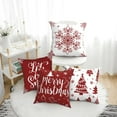 thumbnail image 3 of Merry Christmas Pillow Covers 18x18 Inch Set of 4 Let It Snow Throw Pillowcase Christmas Tree for Home Decor Living Room Outdoor Sofa, 3 of 6