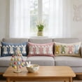 thumbnail image 6 of Rectangular Easter Embroidered Pillow Cover 12x20 Inches, Bunny 3D Embroidery Lumbar Pillow Case, Cotton Linen Cushion Cover for Couch and Bed, Multi-Color, 6 of 7