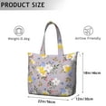 thumbnail image 5 of Wildflower and Butterfly Illustration Travel Tote Bag, Spacious Zippered Shoulder Bag with Interior Organization, Ideal for Working Professionals, 5 of 5