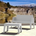 thumbnail image 3 of Compamia Box Resin Patio Coffee Table in Silver Gray, 3 of 5