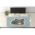 thumbnail image 2 of Cartoon Computer Mouse Pad, Raccoon Meditating on Blue Meadow Spring Flowers Graphic Art, Rectangle Non-Slip Rubber Mousepad X-Large, 35" x 15" Gaming Size, Dark Green Turquoise, by Ambesonne, 2 of 2