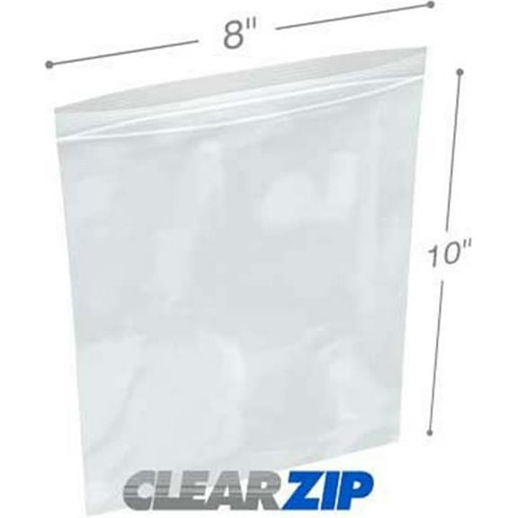 International Plastics CZ20810 8 x 10 in. ClearZip Lock Bags, 0.002 Gauge - Case of 1000
