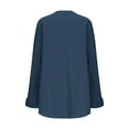 thumbnail image 5 of Plus Size Tops Trendy Western Tops for Ladies V-Neck Pullover Loose Tunic Long Sleeve T Shirts Solid Color Sweatshirts Womens Spring Fashion Navy S, 5 of 7
