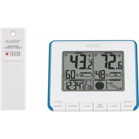 308-1711BL Wireless Weather Station with Heat Index and Dew Point,Teal Blue/White