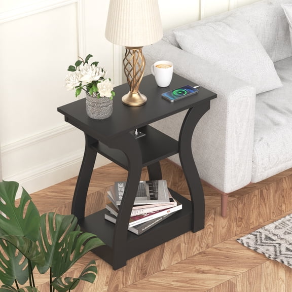 23.62''Side Table,Small End Table with Built-In Outlets for Living Room,Bedroom,Nightstand