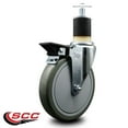 thumbnail image 2 of 6 Inch Gray Poly Swivel 1-7/8 Inch Expanding Stem Caster with Brake SCC, 2 of 2