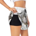 thumbnail image 3 of Lsque Running White Horses Printed Women's Running Shorts with Liner Pockets,Elastic Quick Dry Workout Athletic Gym Yoga Shorts,Womens High Waist Shorts-Large, 3 of 9