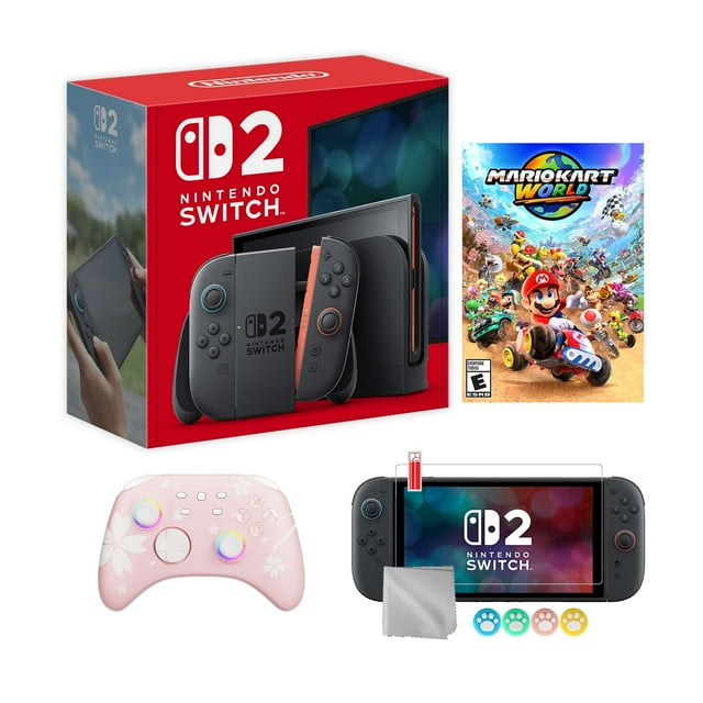 Nintendo Switch 2 Console 256GB 7.9-Inch 1080P HDR Touch Screen, Joy-Con 2 with Mouse Sensor, Dock, with Mario Kart World And Mytrix Wireless Switch Pro Controller & Accessories