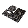 thumbnail image 3 of Juego de alfombras de baño, 3 piezas, alfombrilla de baño para baño, alfombra de inodoro contorneada, cubierta de tapa de inodoro, alfombra de suelo a Negro Soledad Alfombra de baño, 3 of 9