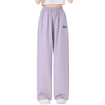 Children Pants Solid Color for Girls Casual High Elastic Waisted Loose Fit Sweatpants Streetwear Wheelchair Coat for Kids 13-14 Years