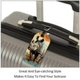 thumbnail image 3 of Square 2Pack PU Leather Abstract Rhinoceros Cruise Luggage Tag with Privacy Cover and Name ID Tag for Travel Handbags Backpacks Luggage Tags, 3 of 6