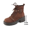 thumbnail image 5 of WAVSUF Women's Combat Ankle Boots Soft Sole Wide Width Lace Up Fall Warm Platform Boots Brown 7.5, 5 of 8