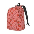 thumbnail image 2 of Balery Red Strawberry Vintage Canvas Backpack for Men and Women - Large Capacity, Durable Travel Laptop Bag for School, Work, Hiking, and Outdoor Activities, 2 of 7
