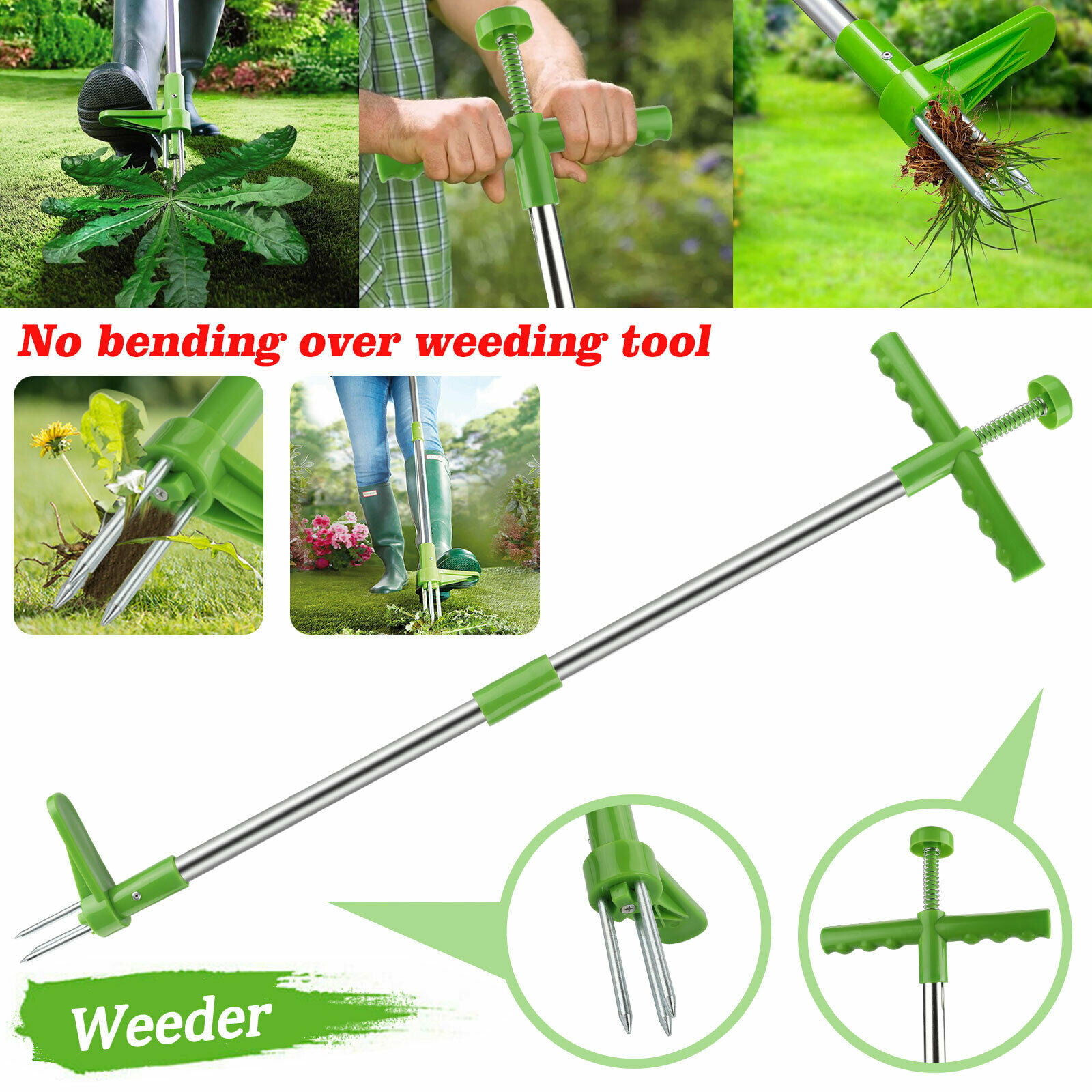 Weeds Snatcher Weeder Weed Remover Tool Fork Lawn Garden w/ Hook Supplies 