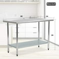 thumbnail image 7 of FDW Stainless Steel Kitchen Prep and Work Table, 60" x 24” x 35"，Silver, 7 of 7