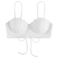 thumbnail image 1 of Prolriy Bikini Top de Tiras con Conchas Marinas Bikini Tops de Baño Push Up Traje de Baño Tops para Mujeres con Aros Traje de Baño Tops de Baño Sujetadores de Baño para Mujeres Blanco XL, 1 of 7