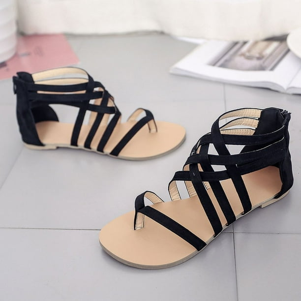 Clearance Sale Elegant Lady Summer Sandals Fashion Flat Shoes Open