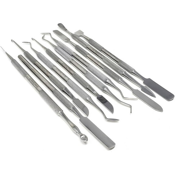 A2Z 10PCS Sculpting Texturing Modeling Tools For Sculpture Pottery Molding Carving Smoothing Scraper Cutter - Stainless Steel Clay Sculpture Tools with Clay Ceramic Needle Texture Detail Tools Crafts