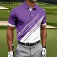 thumbnail image 2 of Men's Golf Polo Shirt, Moisture-Wicking Quick Dry, Short Sleeve Printed Purple, 2 of 5