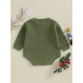 thumbnail image 5 of Qtinghua Newborn Infant Baby Girl Boy Christmas Sweater Romper Long Sleeve Candy Cane Embroidery Knit Bodysuit Clothes Green 12-24 Months, 5 of 9