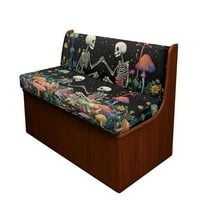 XYZCANDO Mushroom Skeleton RV Dinette Cushions Comfortable RV Accessories for Inside Furniture Covers for Sofa and Loveseat Universal 2 Seat Couch Cover Washable Slipcovers Black