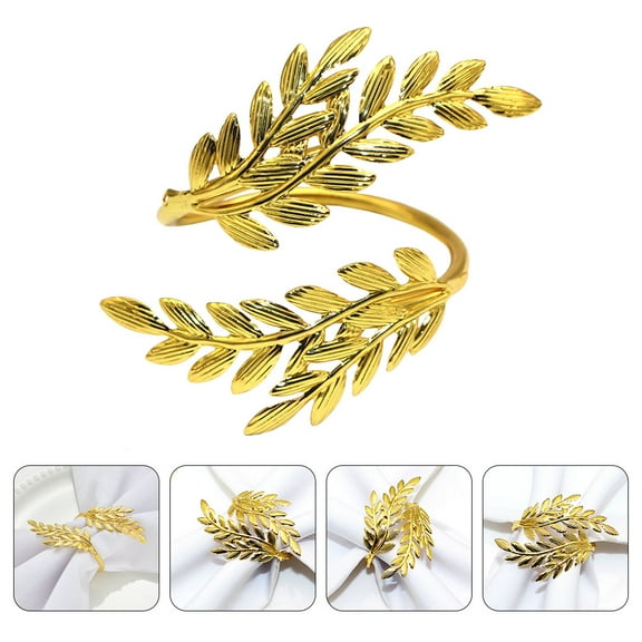 KAJNBN Alloy Napkin Ring Golden 1Pcs Ear of Wheat