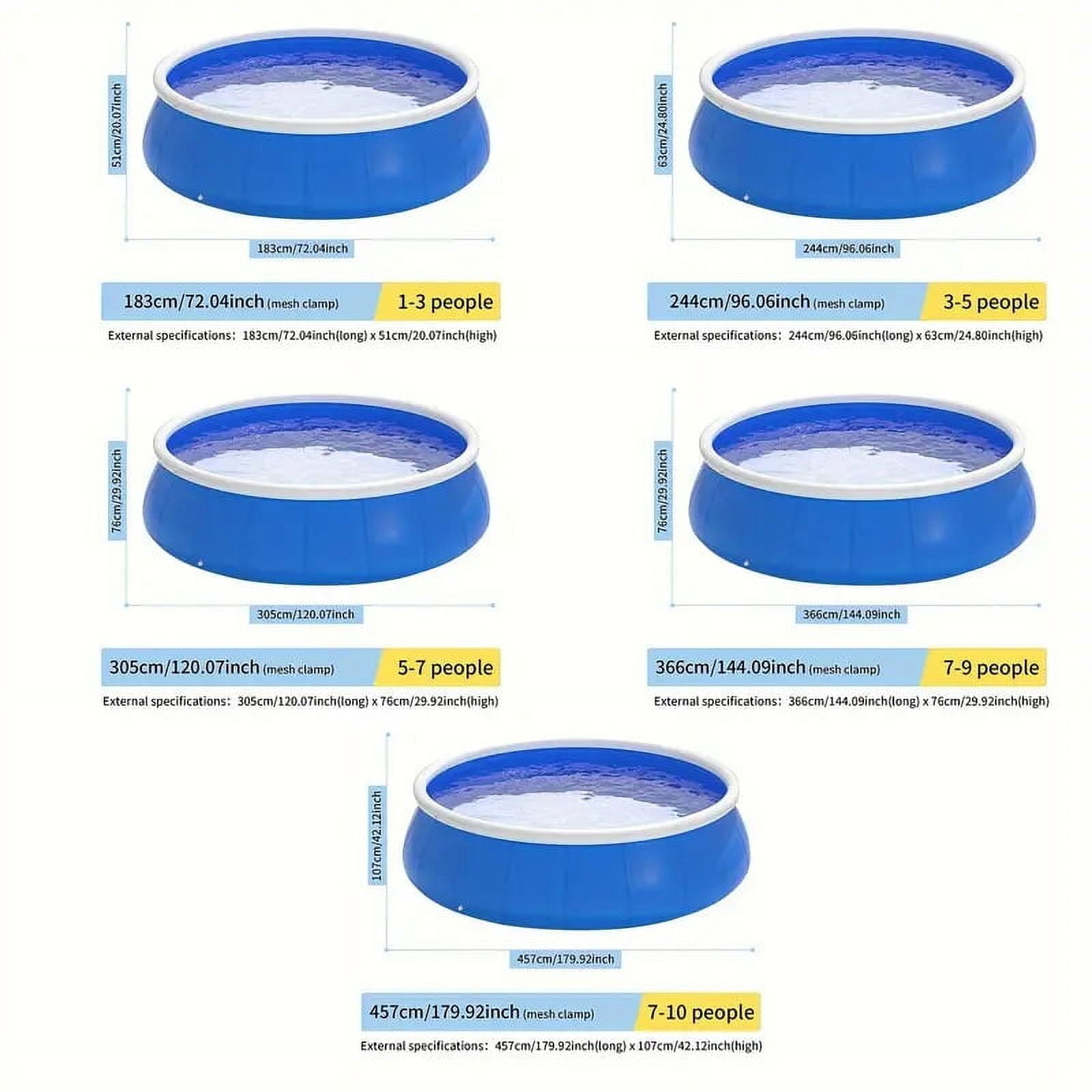 120x30in Montary Inflatable Family Pool for Kids & Adults Backyard Garden Age 3+ Blue