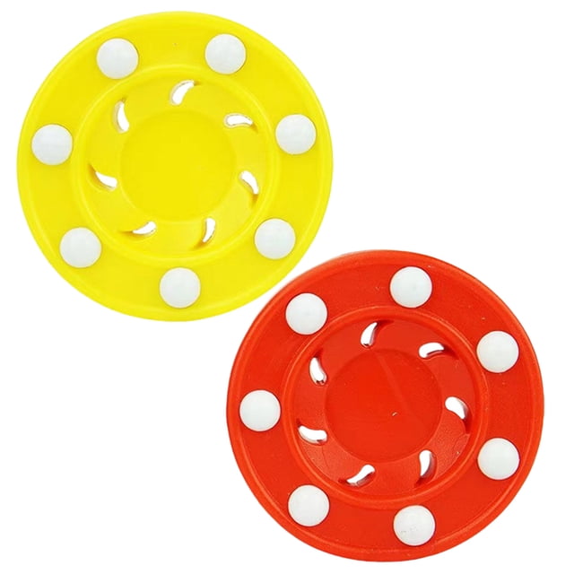 Raindrops 2 Pcs Rondelles de Hockey à Roulettes Multicolores Matériau PP Durable pour l'Entraînement de Hockey sur Glace et de Rue