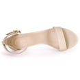 thumbnail image 4 of BLISSFUL STEP Sandales pour Femmes à Talon Kitten à Bride Cheville à Bout Ouvert Beige 10, 4 of 7