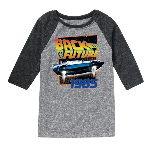 Back To The Future - 1985 Flying DeLorean - Toddler & Youth Raglan Graphic T-Shirt