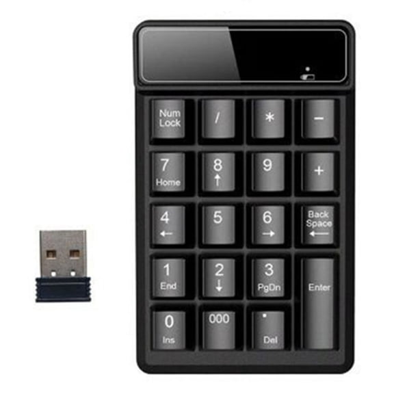 2.4GHz Wireless Keyboard Mini USB Numeric Keypad 19 Keys Number Pad Numpad Receiver for Accounting Laptop PC Computer(A)