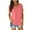 Pink, variant on Admvng Summer Tops For Women Fashion Solid Color V-Neck Short Sleeve T-Shirt Blouse S-5XL