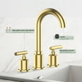 thumbnail image 3 of Luku Bathroom Faucet, Brushed Gold Widespread Bathroom Sink Faucet, 8 Inch Bathroom Faucet for Sink 3 Hole with Stainless Steel Pop-up Drain, Modern and Beautiful for Your Bathroom(Brushed Gold), 3 of 9