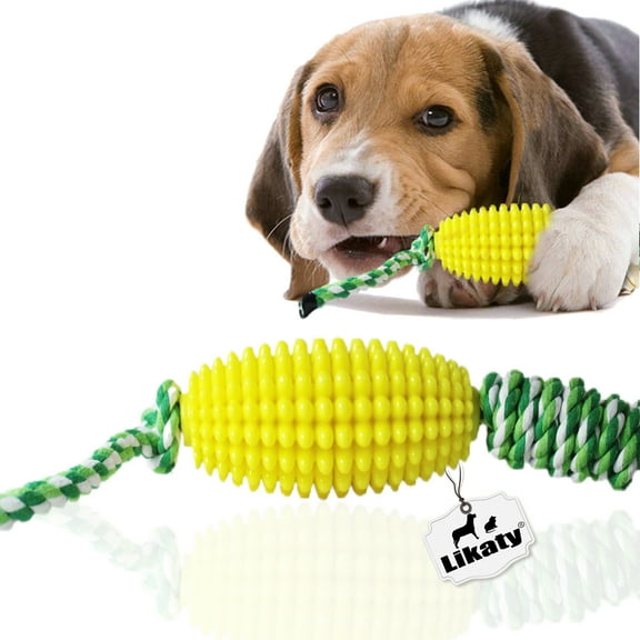 Dog Chew Toys for Aggressive Chewers, Likaty Indestructible Rope Dog Toy Puppy Chew Teething Toys for Large Medium Small Dogs,Yellow