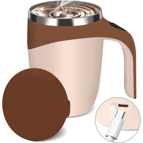 Automatic Magnetic Stirring Coffee Mug, Self Stirring Coffee Mug, Rechargeable Automatic Magnetic Stirring Cup, Electric Mixing Mug, Stainless Steel Self Stirring Cup with Lid for Coffee Milk Cocoa