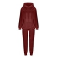 thumbnail image 6 of YUGYXL Women's Hooded Long Sequined Casual Suit Sequin Two Piece Set for Women Sweatshirt and Sequin Joggers with Pockets Red M, 6 of 6