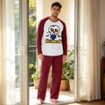 thumbnail image 5 of Everyday Halloween Pajama Set For Men Raglan Long Sleeve Printed Top Drawstring Elastic Waist Casual Long Lounge Pants, 5 of 6